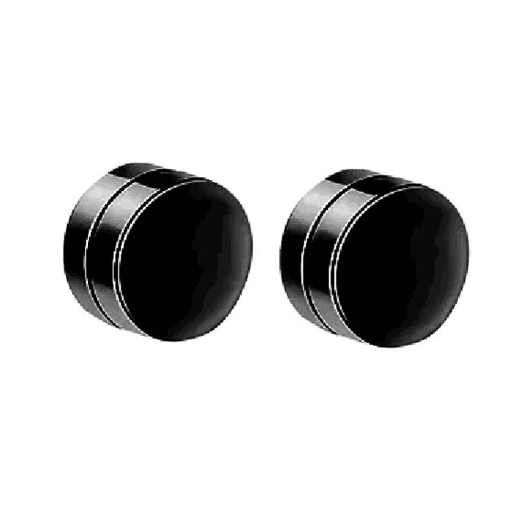 10 Pairs Magnetic Earrings Round Zircon Leaf Design Steel No Piercing Men