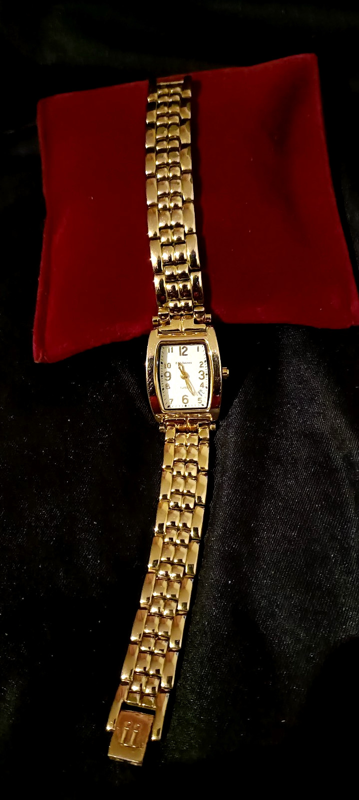 KRUG BAUMEN Tuxedo Ladies Gold Plated Quartz Watch-Working
