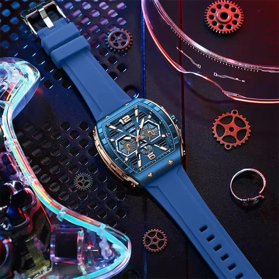 Men’s Sport Watch Quartz Calendar Luminous Waterproof Square Boy Wristwatch Gift