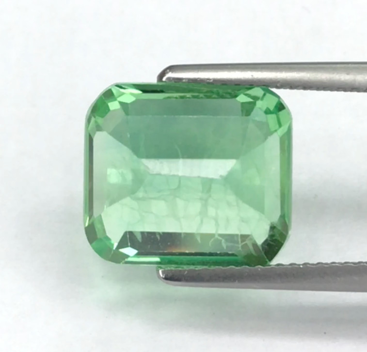 13.36ct Noble Green Chathum | Lab-Created Corundum | 13.20 X 11.70mm
