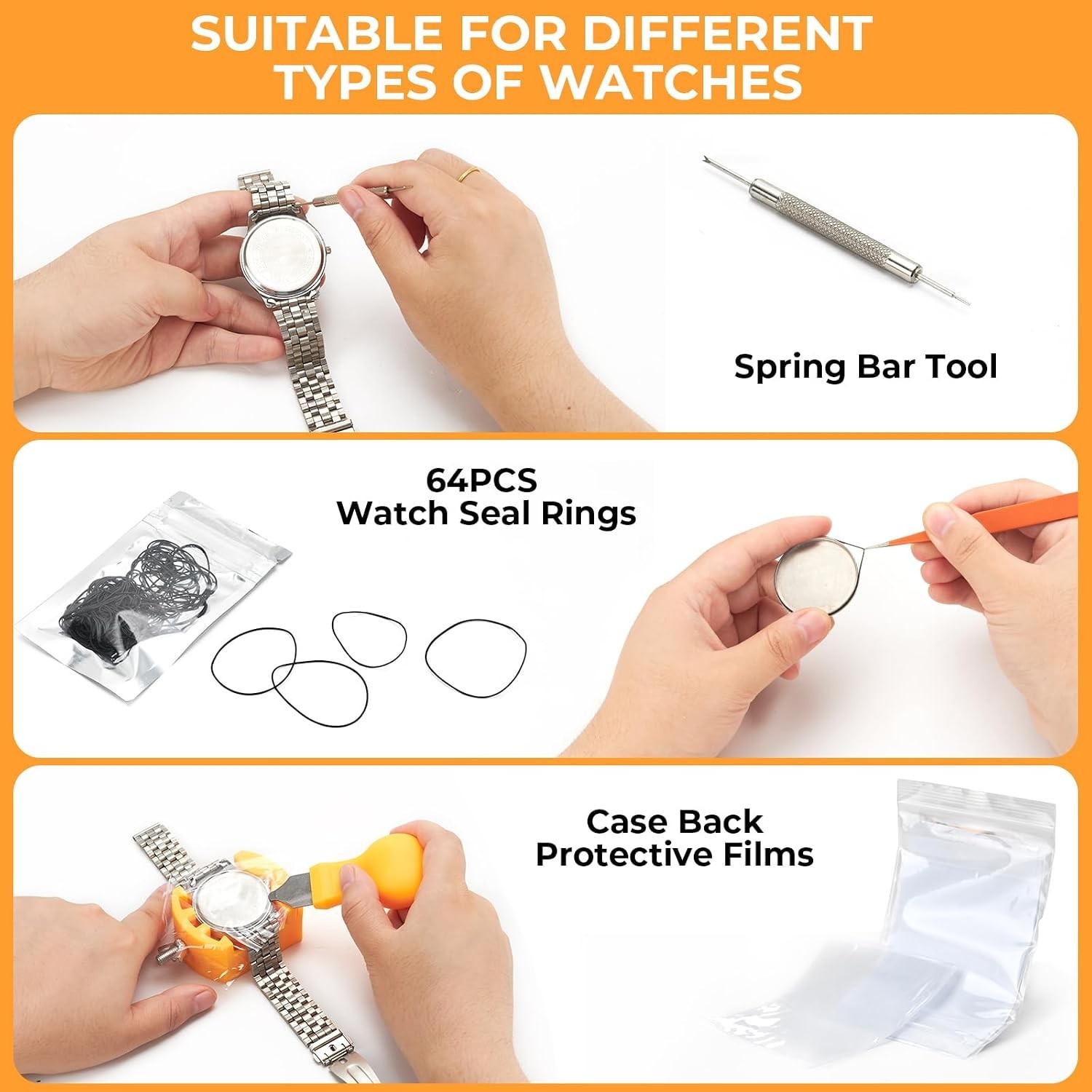 Professional Watch Case Opener and Repair Kit for All Types of Watches (88 Pcs)