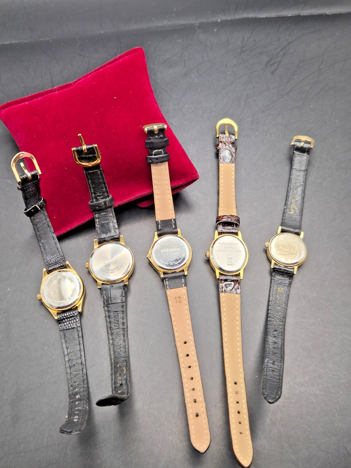 Job Lot Bundle 5x Vintage & Later Women’s Gold Tone Two Strap Watches-WORKING