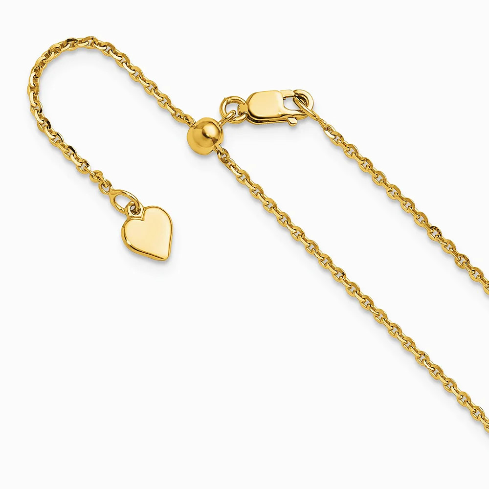 Sterling Silver Gold-Plated Adjustable 1.75mm Cable Chain Necklace 22″-30″