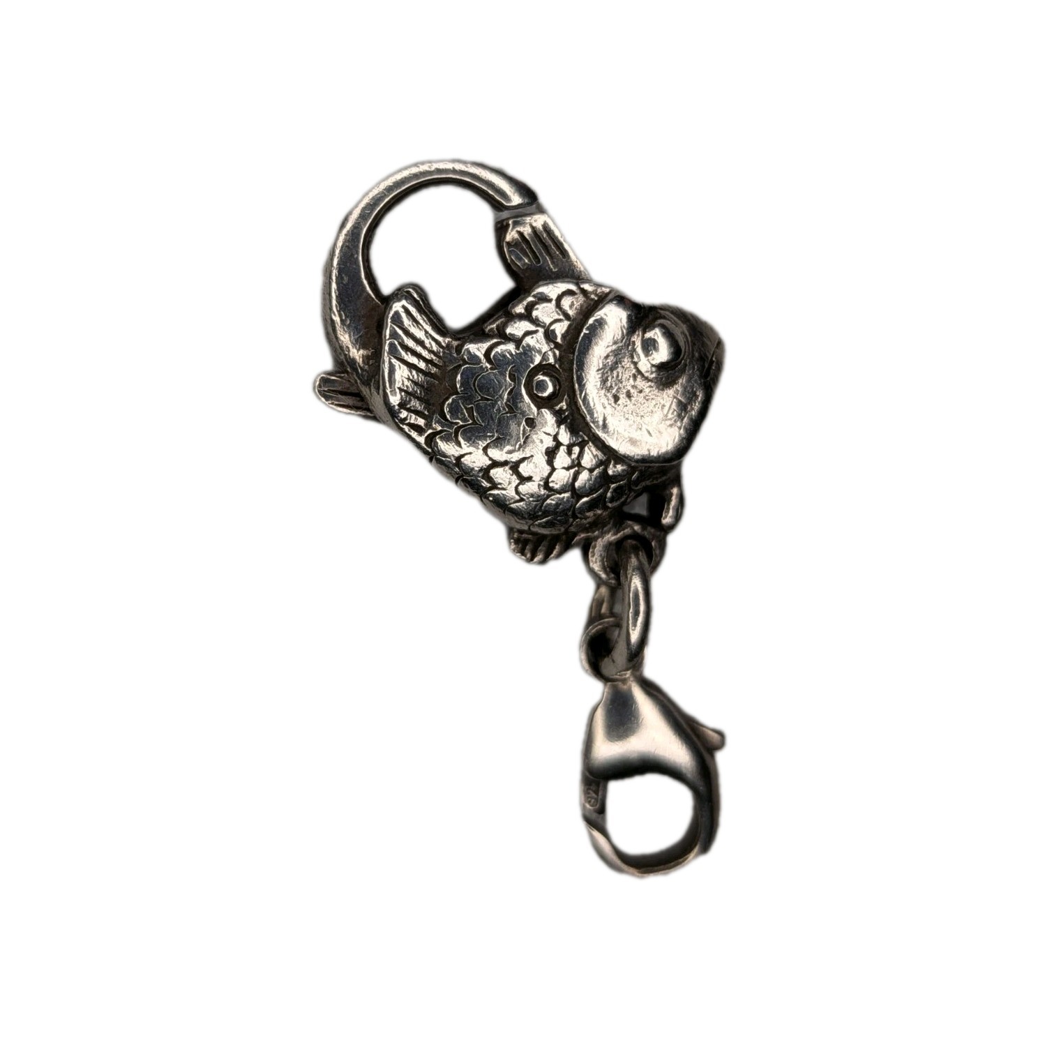 Authentic Trollbeads Big Fish Clasp Lock Sterling .925 Pure Fine Silver necklace