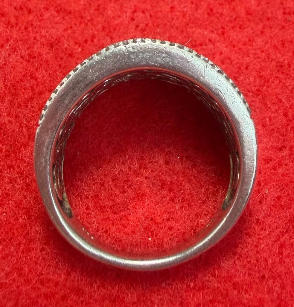Jane Seymour Sterling 925 Silver Open Hearts Diamond Ring Sz 6.75