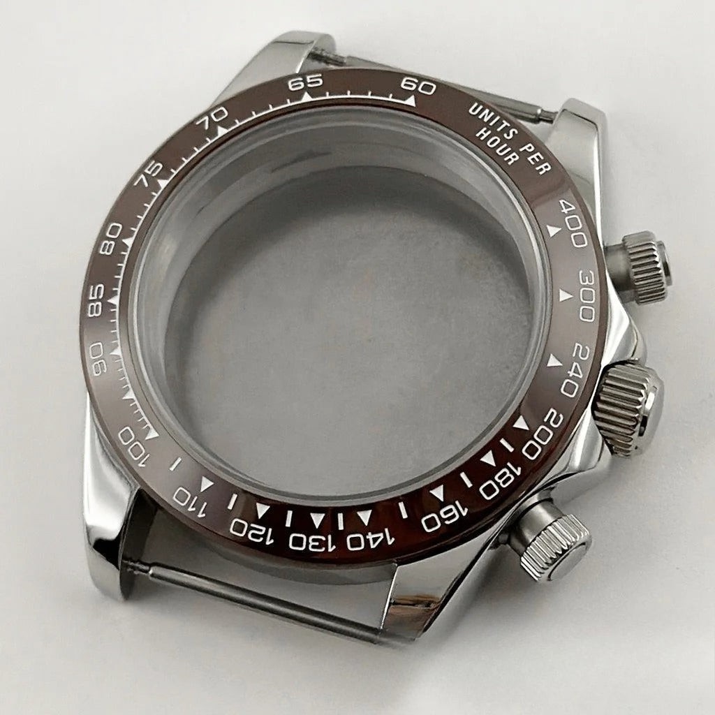 Daytona 40mm Mens Watch Steel Case for Daytona VK63 VK64 Case Fits 20mm Strap