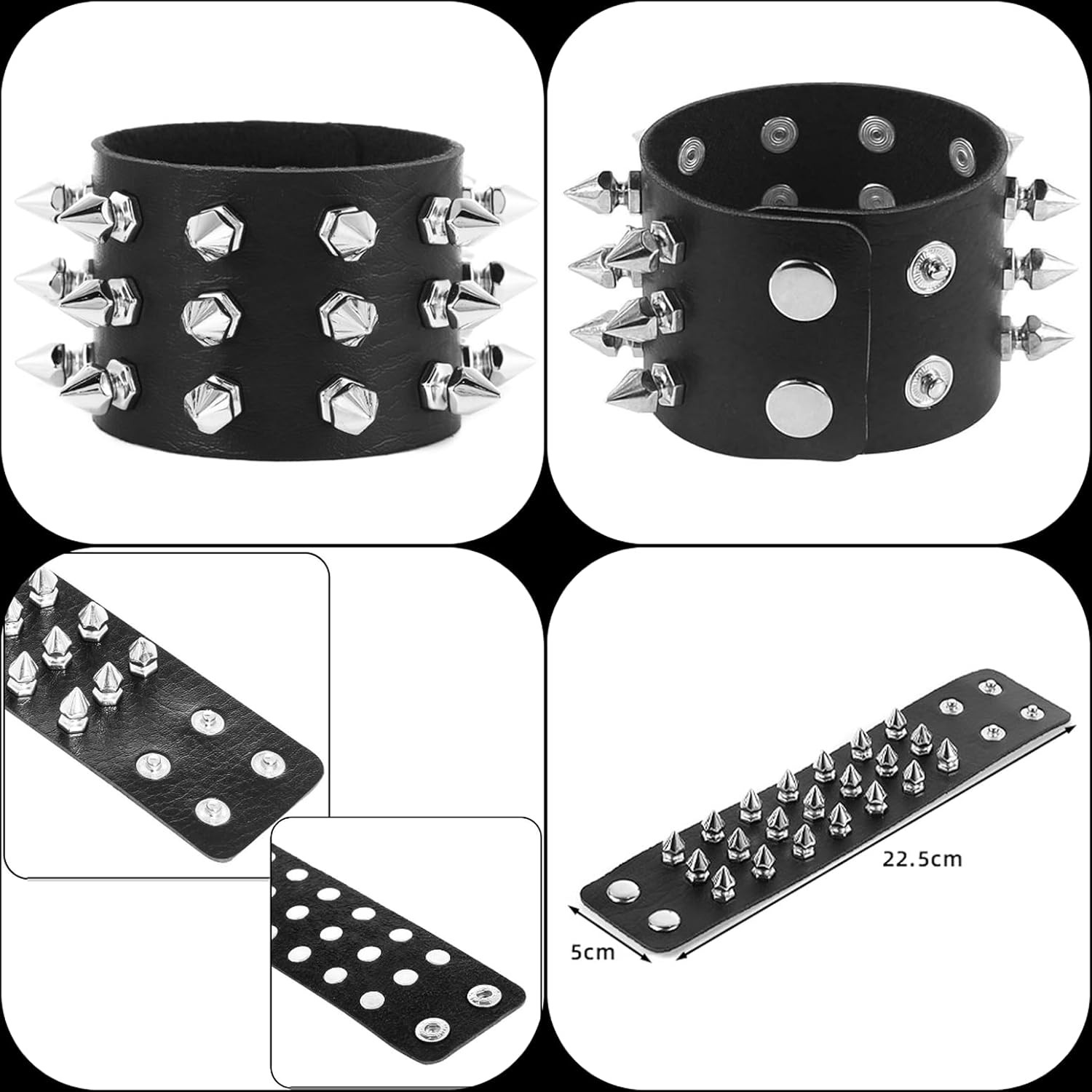 Emo Y2K Indie Grunge Studs Spiked Bracelet Goth Jewelry Accessories for Cool Roc
