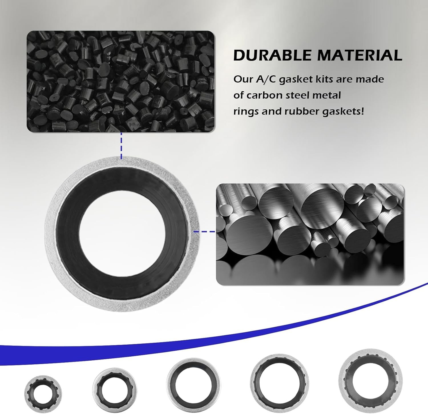 139PCS AC O Ring Kit Contains 30 Sizes,Durable A/C O Ring Assortment Kit with…