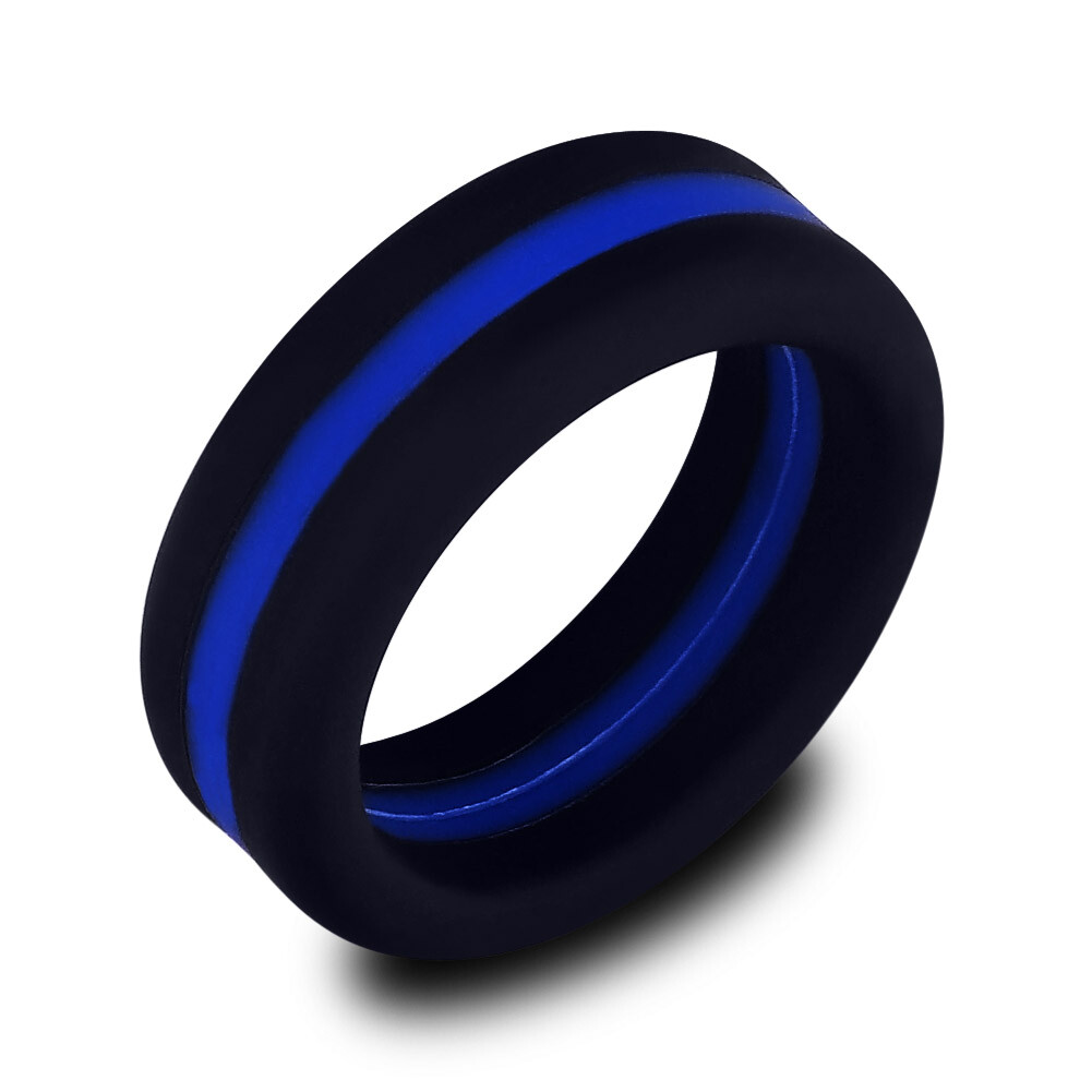 Flexible Silicone Rings Stripe Rubber Wedding Ring Bands for Men Women Size 7-13