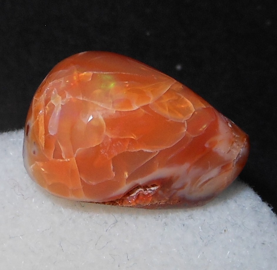18ct Orange Mexican Fire Opal Polished Nugget 19.5×12.3×12.2mm