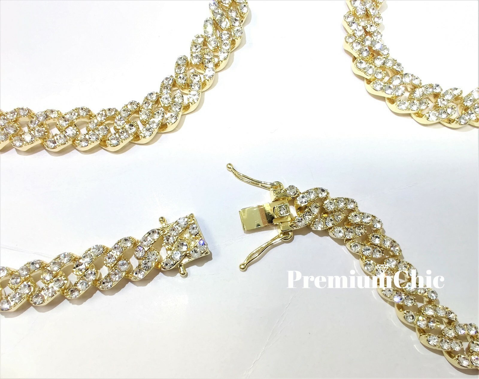 Mens Miami Cuban Link Bracelet FULLY ICED Hip Hop Gold Plated CZ Jewelry