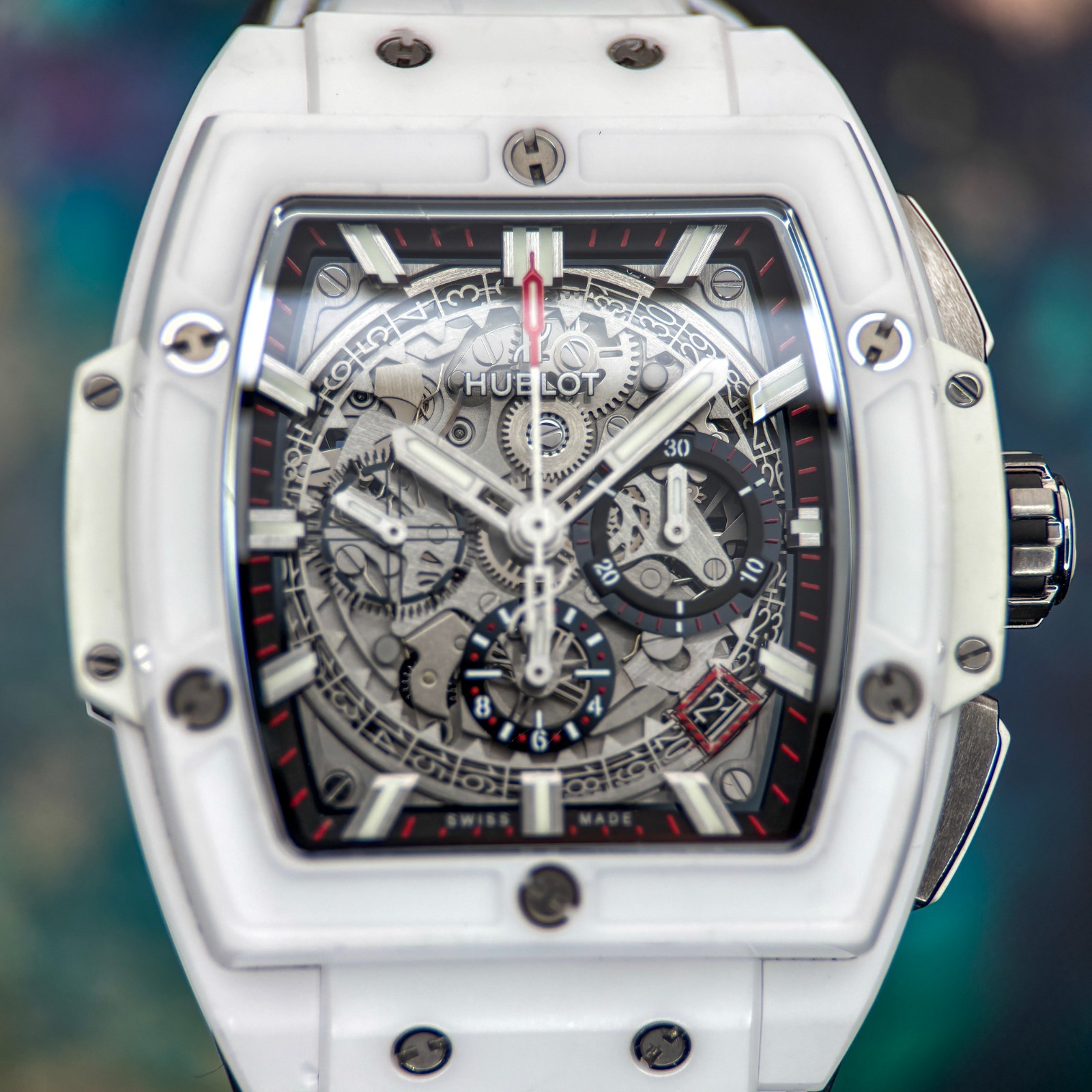 Hublot Spirit of Big Bang White Ceramic Alligator 42mm Skeleton 641.HX.0173.LR