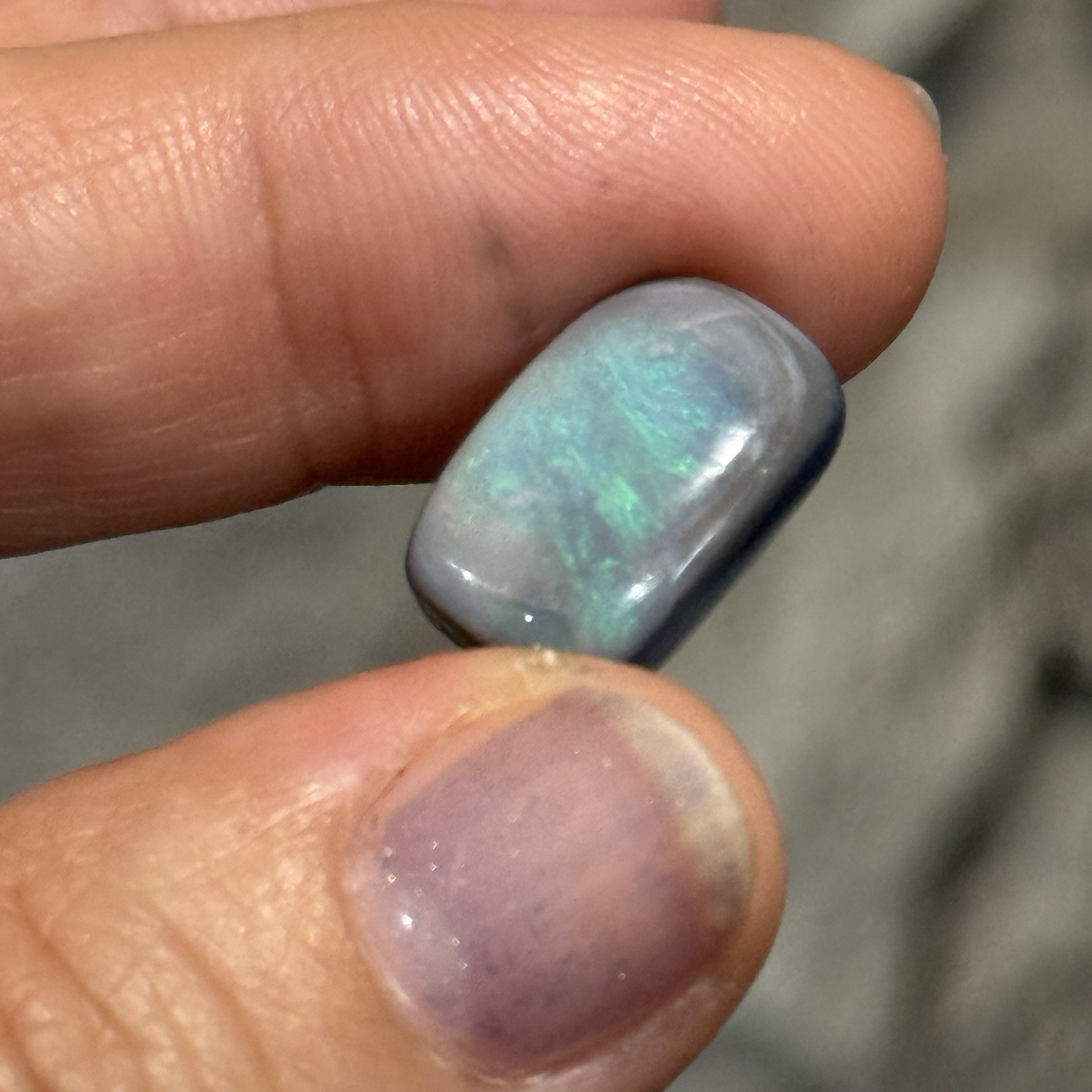 7.10ct 15.7×10.6×5.4mm Solid Picture Australian Black Opal Cabochon Loose Gem