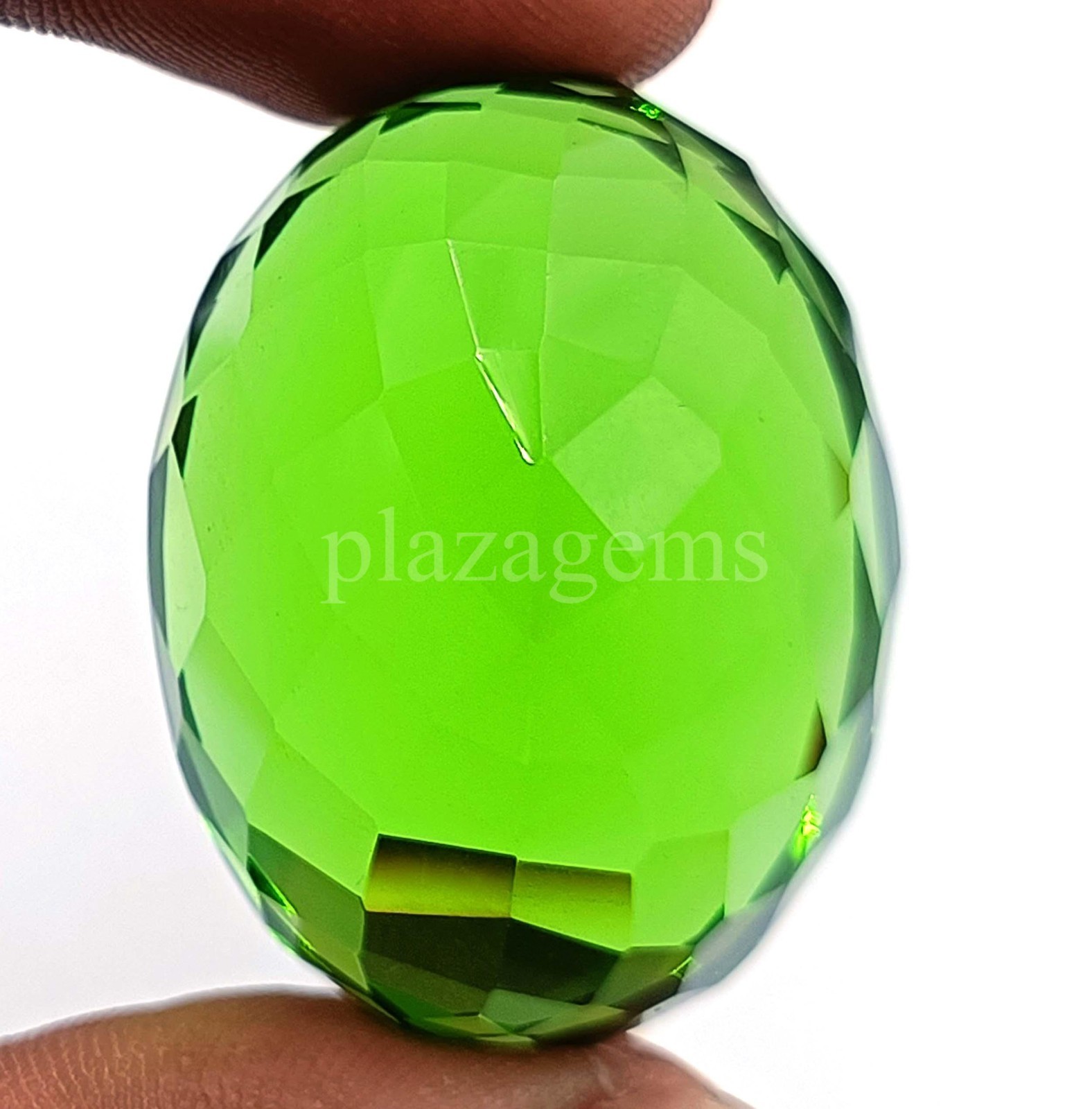 Green Peridot Shiny Oval Cut 101.95 Ct Certified Transparent Loose Gemstone 5ARB