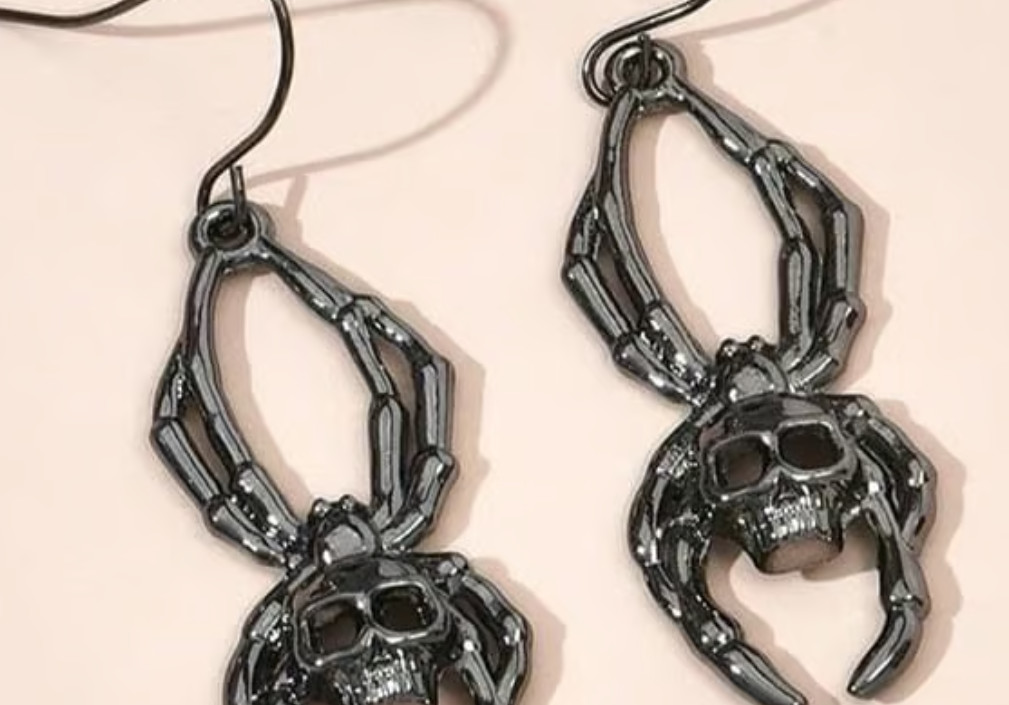 5 PC Lot Horror Earring Halloween Jewelry Gift Set SPIDER Coffin Goth Gothic