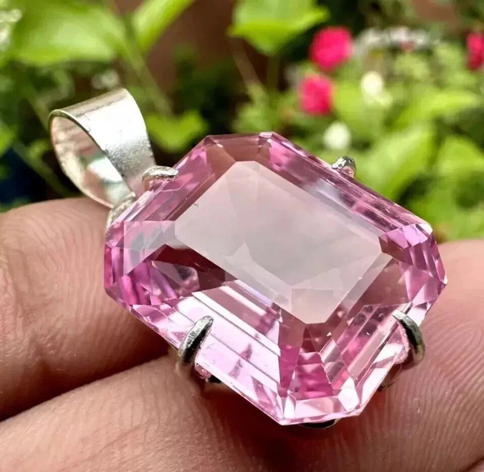 Natural 35 Carat Padparadscha Sapphire Certified Loose Gemstone 925 Silver