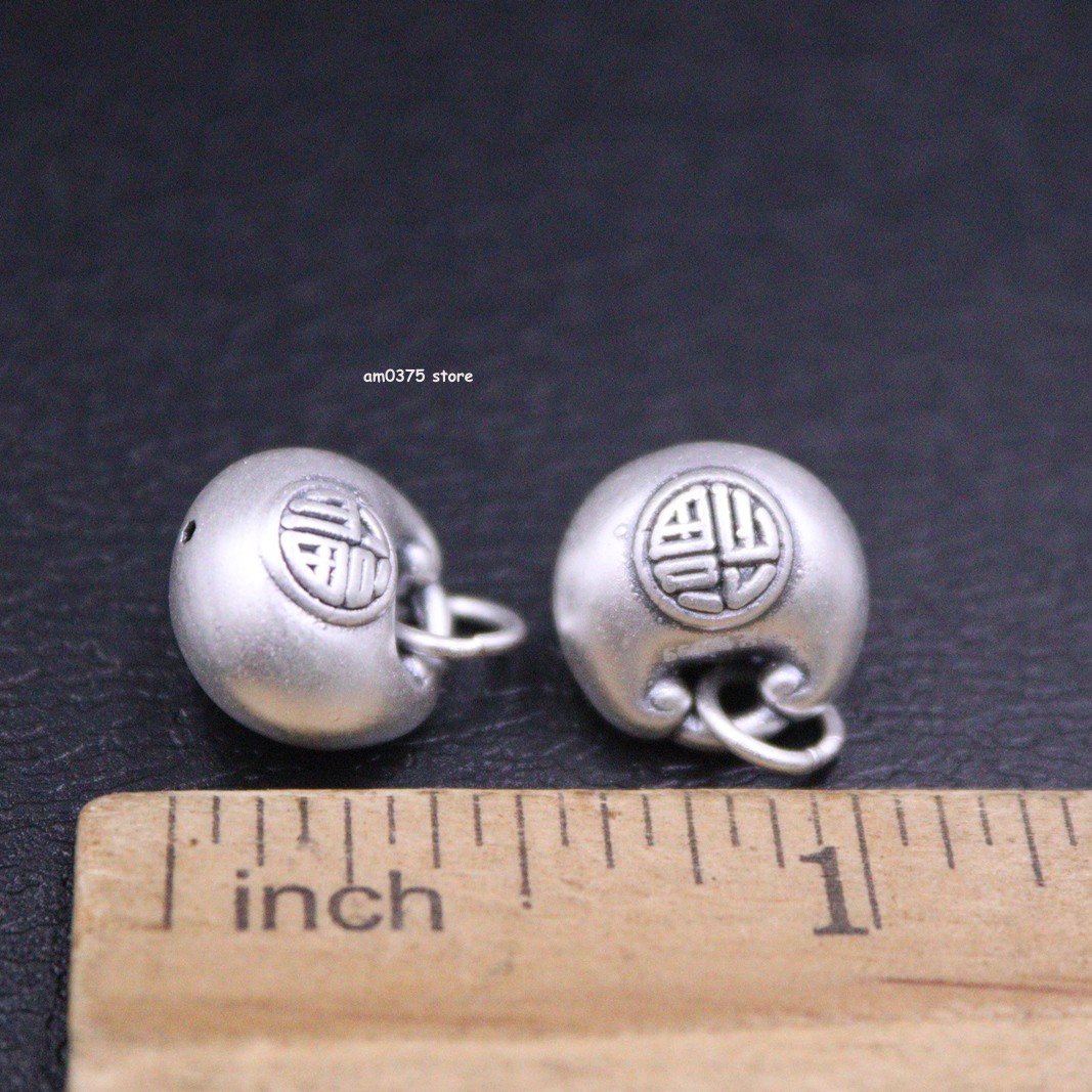 1pcs Real 999 Fine Silver Ruyi Fu Lock Pendant Charms Accessories Loose Bead