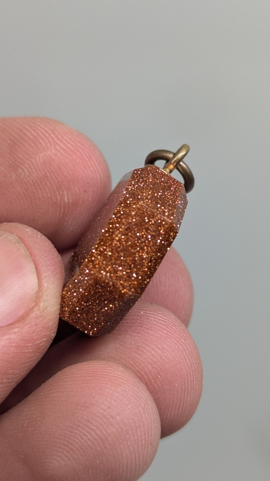 Antique Goldstone Compass Pendant Watch Fob Octagon Victorian Era Jewelry