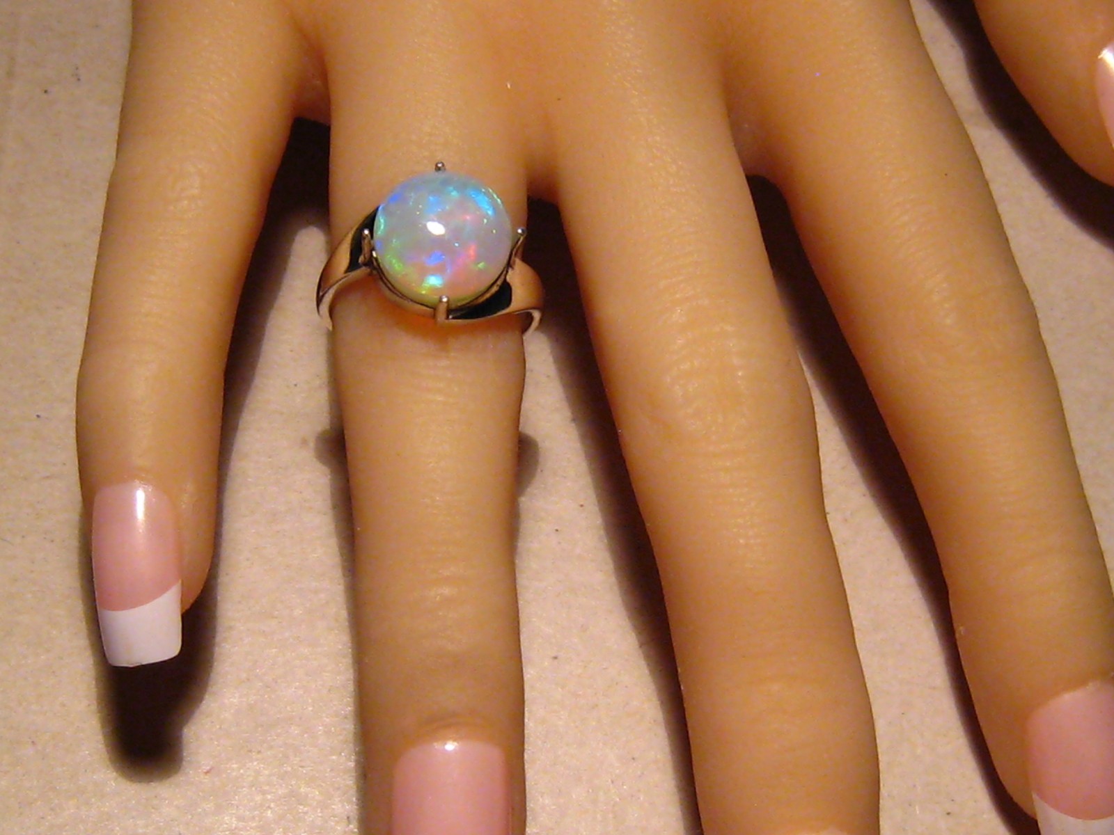 4.0 ct. crystal Welo Opal Ring , sterling silver
