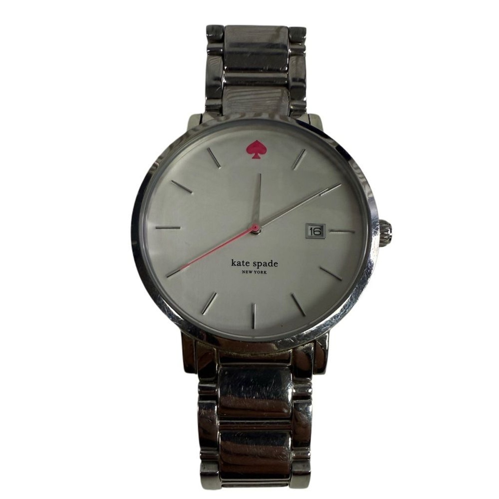 Kate Spade Silver Gramercy Watch & “Set In Stone” Hinge Bracelet 2 Piece Set