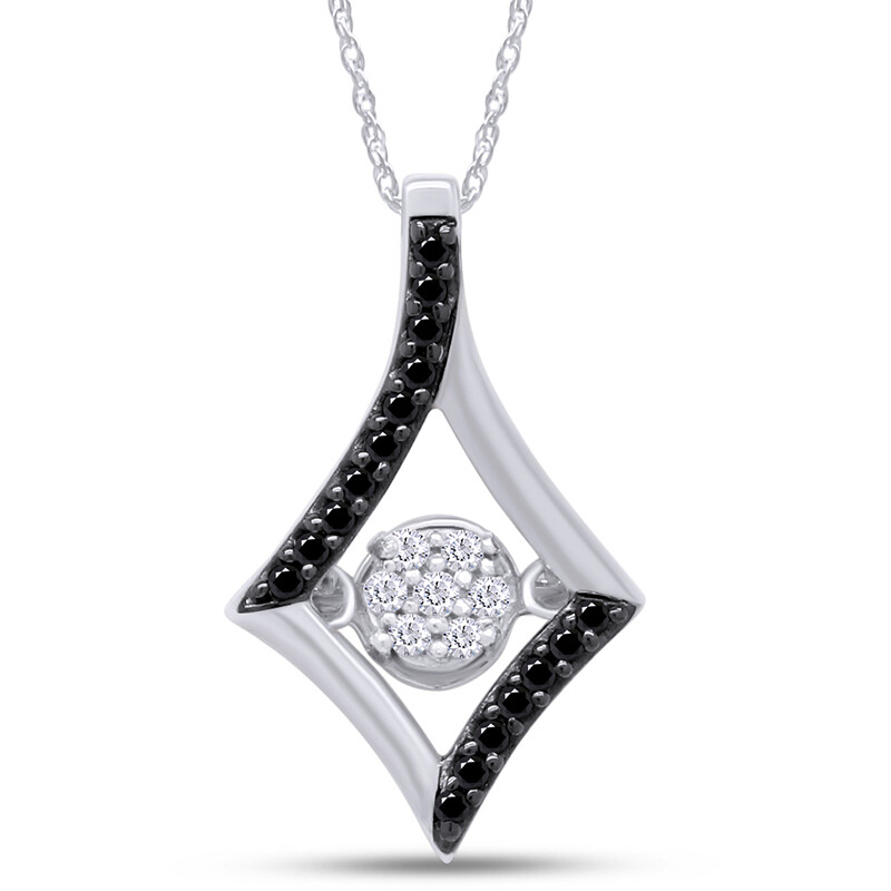 Kite Dancing Pendant Necklace Round Simulated Diamond 14K Gold Plated Silver 18″