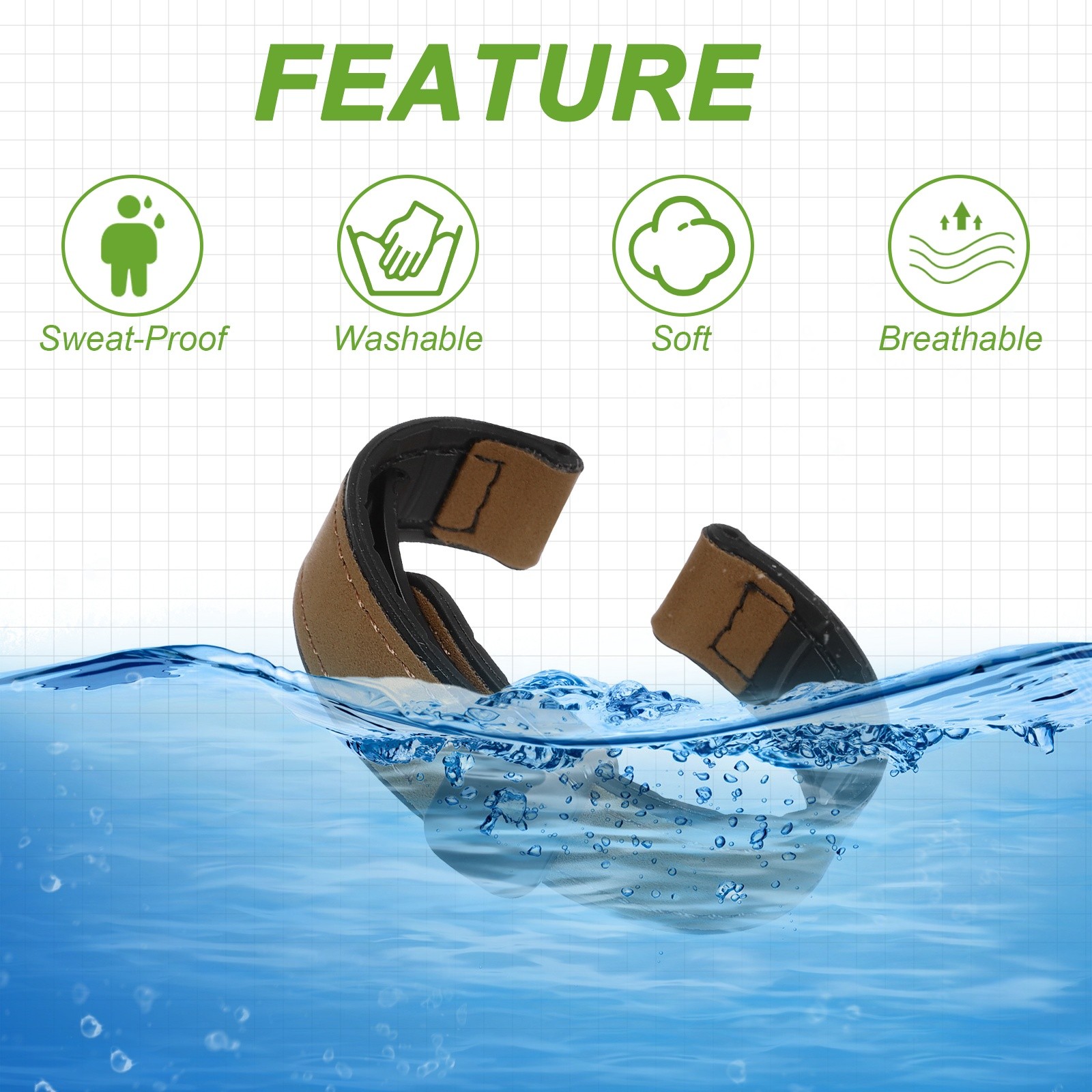 20mm Microfiber Leather Matte Magnetic Watch Band with Magnet Buckles Green]