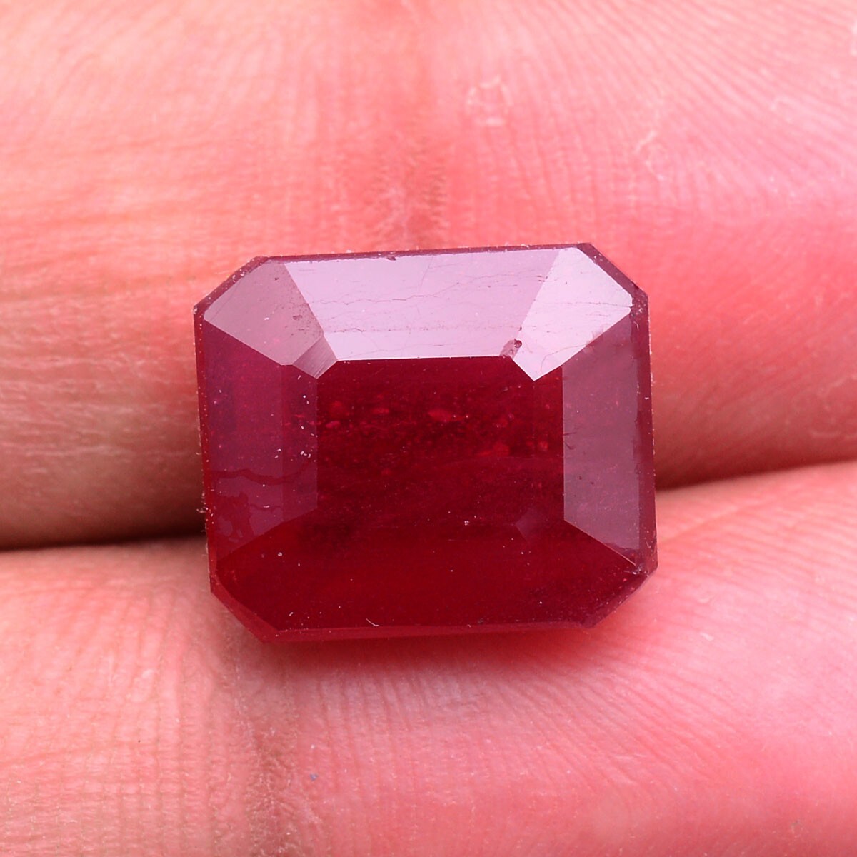 14.10 Ct Natural Mozambique Ruby 13mm*11mm Cushion Cut Vivid Red Loose Gemstone