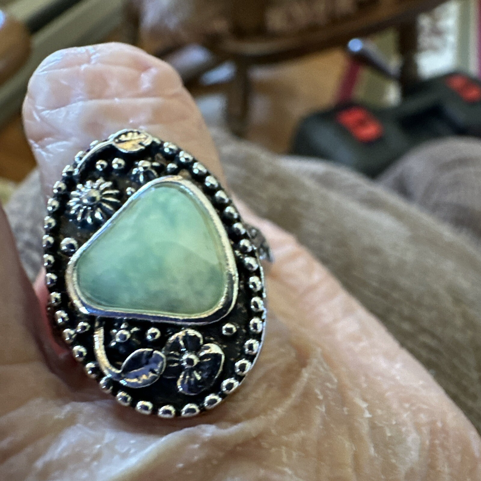 Bohemian Style Size 7 Ring With Copper Alloy And Floral Details