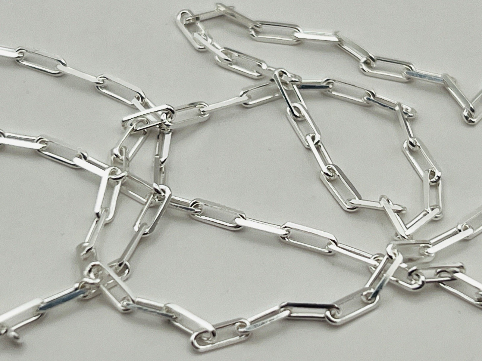 Sterling Silver 2mm Paperclip Link Chain Necklace 16 Inches