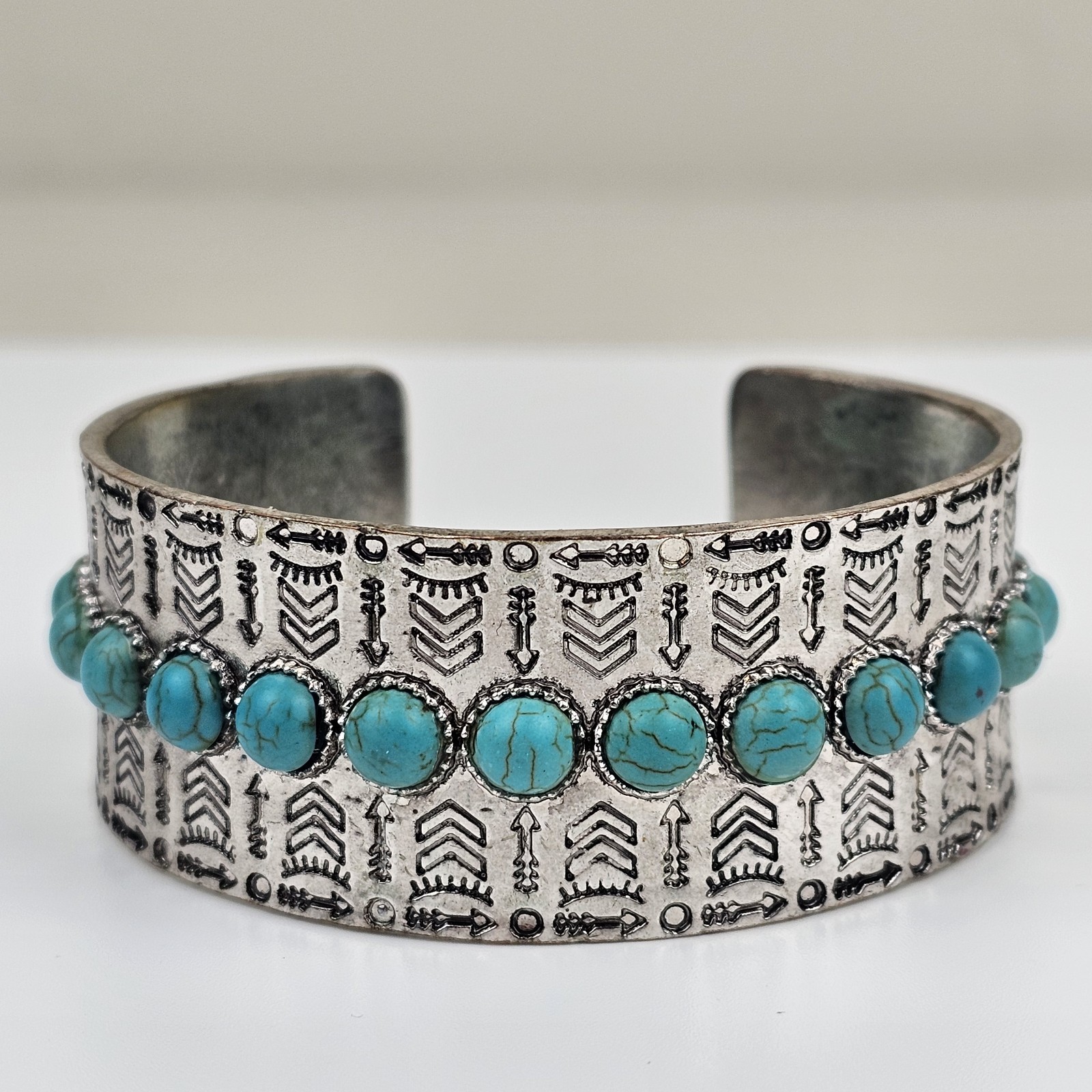JEWERLY – Sterling Silver Native American Vintage Antique Cuff Bracelet 2.5 oz