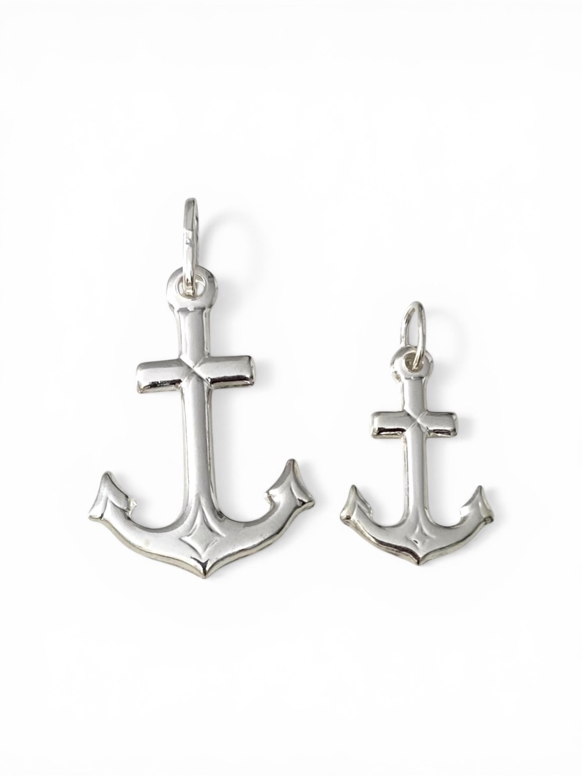 Italian 925 Sterling Silver Anchor Pendant – 3D Anchor Cross Charm- P162