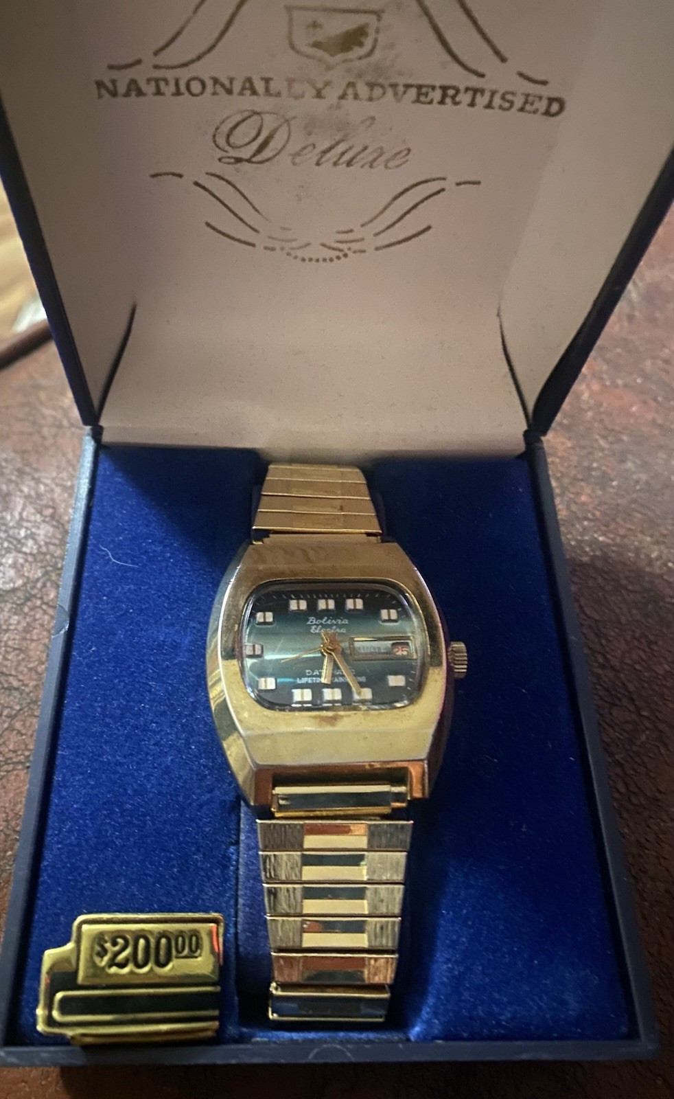 Vintage 1970s Bolivia Electra Watch TV Style DATOMATIC Mechanucal Movement WORKS