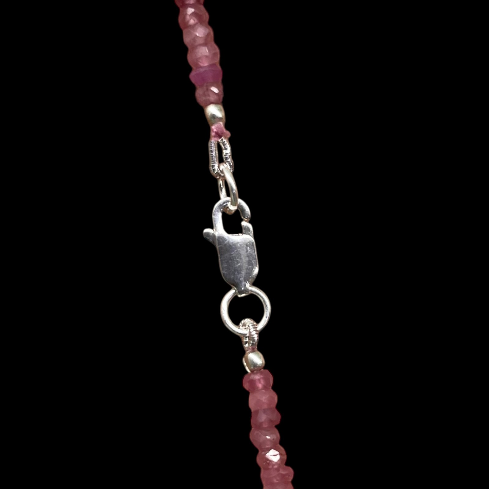 Single Strand Natural Multi Sapphire Necklace Faceted Beads 925 Clasp 18 Inch
