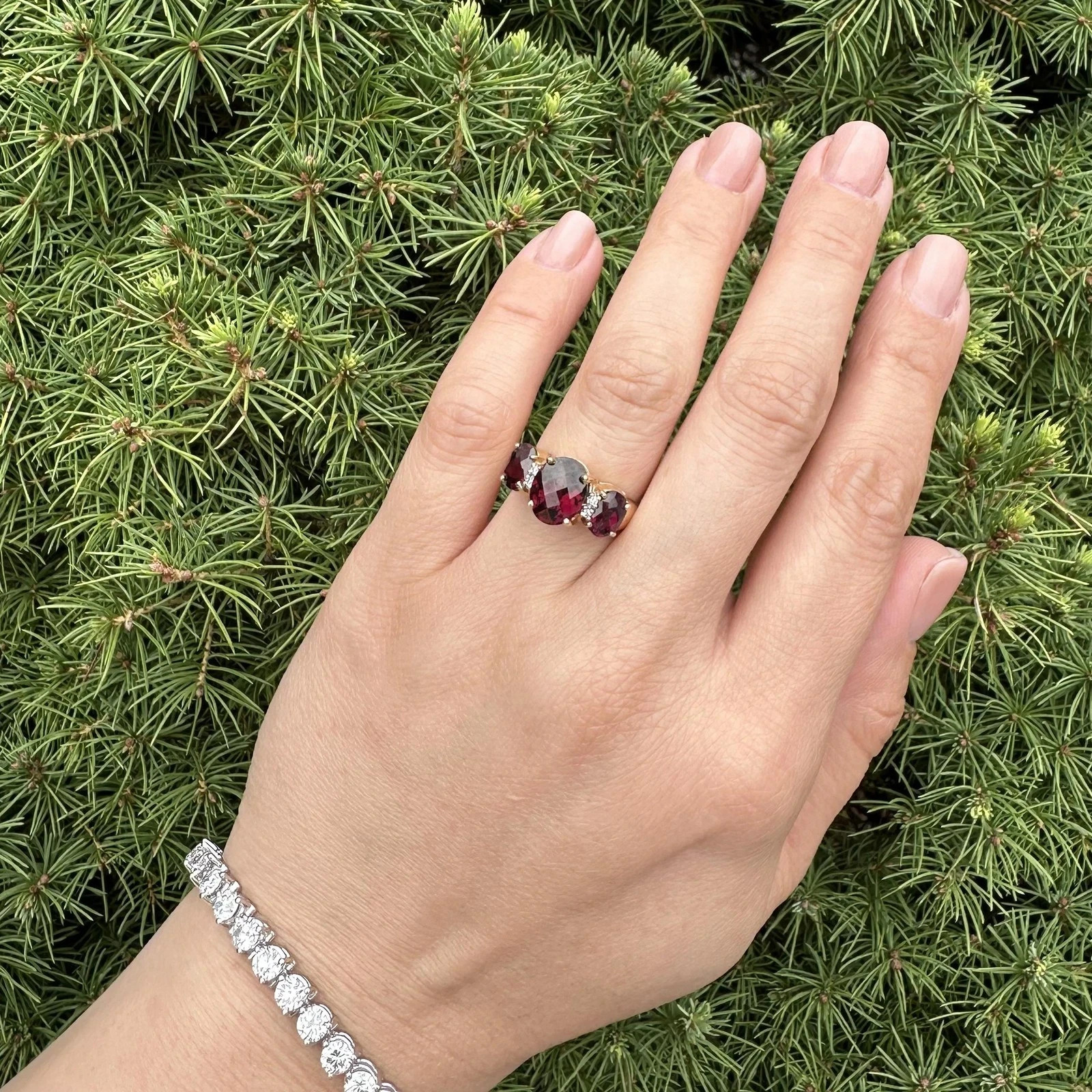 3.00 Ct Oval Cut Natural Ruby & Diamond Anniversary Gift Ring 14K Yellow Gold 7