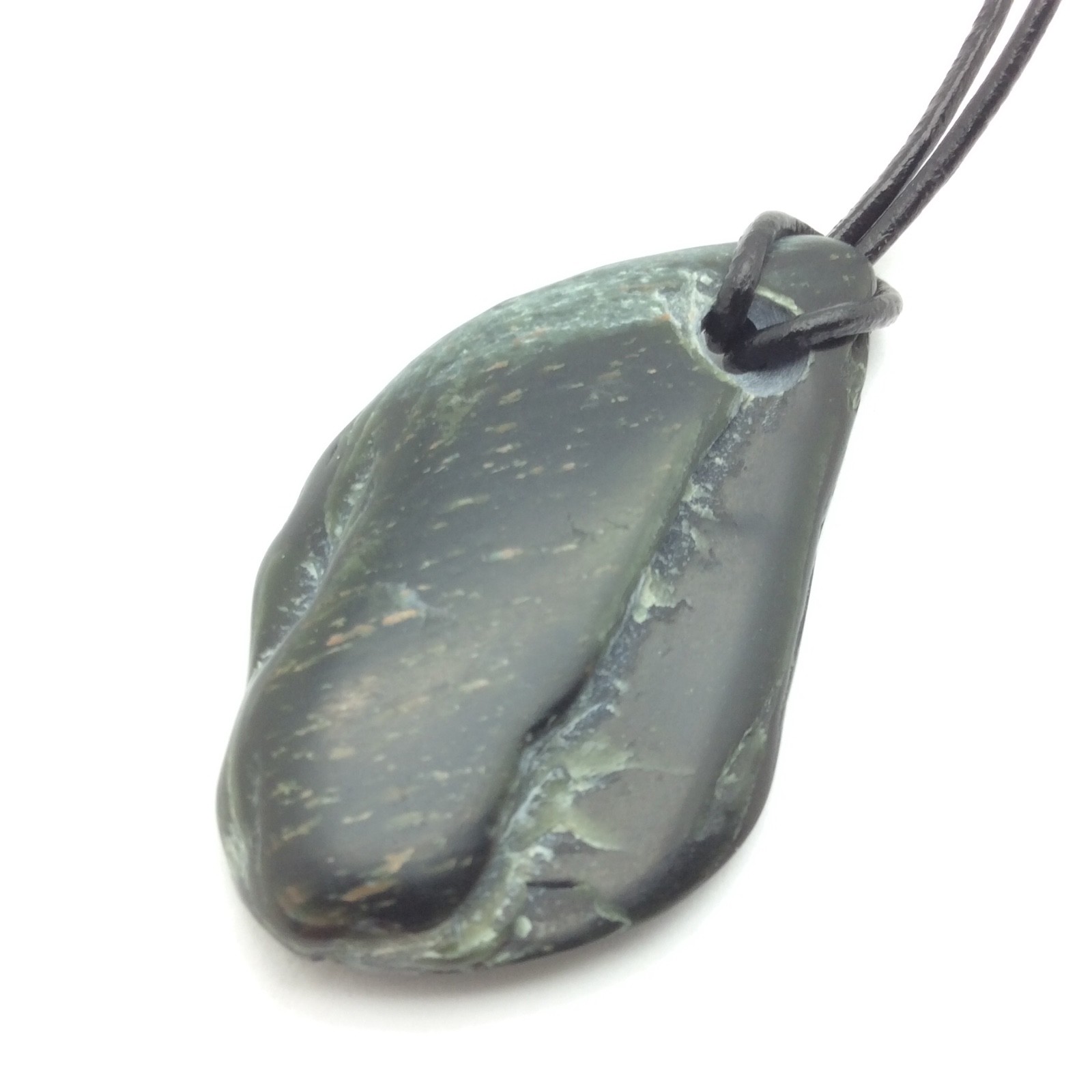 Wyoming Jade Pebble Pendant Olive Green Nephrite Jade Stone Necklace WY #63