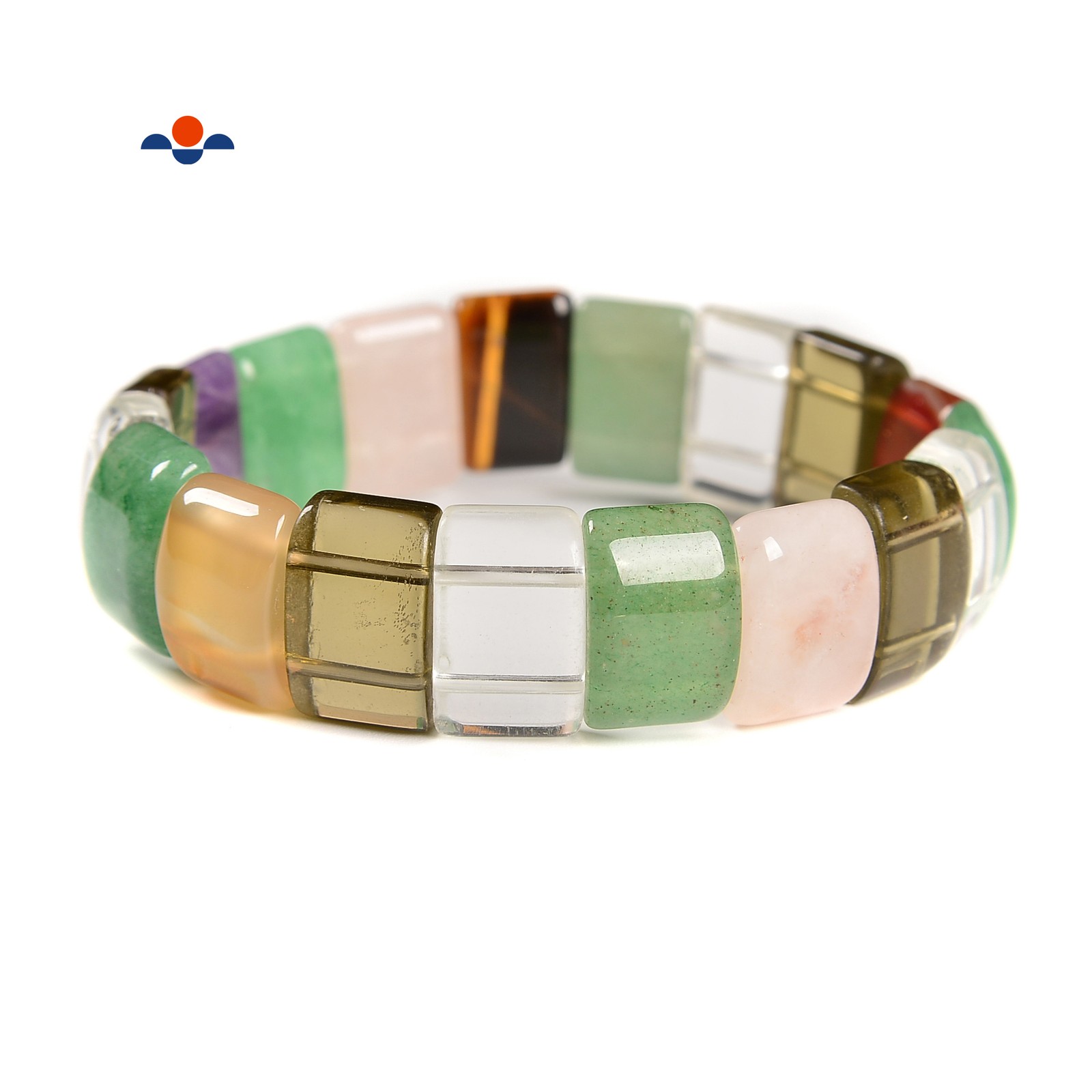 Multi Gemstones Double Drill Bracelet Size Approx 11x15mm Length 7.5″