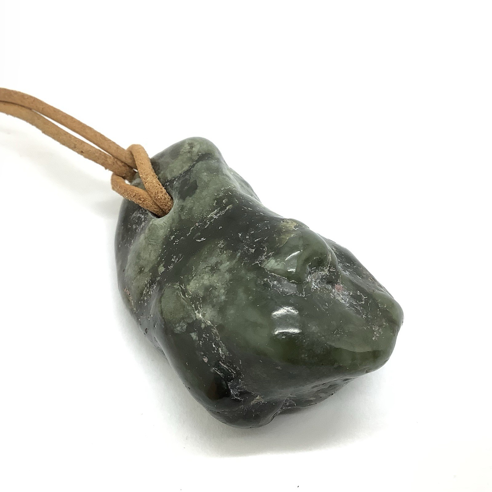 Big Sur Jade Botryoidal Pebble Pendant Green Ocean Nephrite Jade Necklace #291