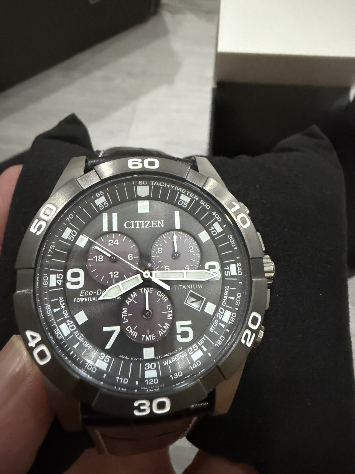 New Citizen Eco-Drive Brycen BL5558-15H Super Titanium Chronograph Men’s Watch