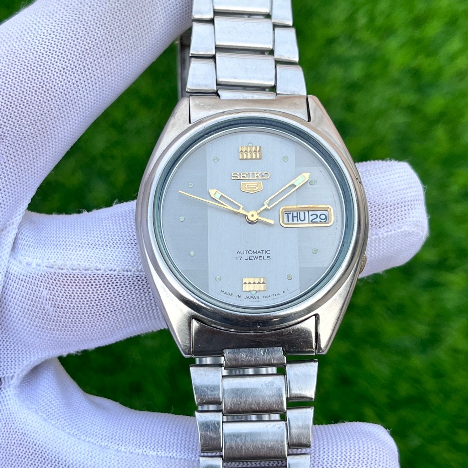 Vintage Seiko 5 Automatic Dress Formal Japan Made Men’s Watch 7009-821J