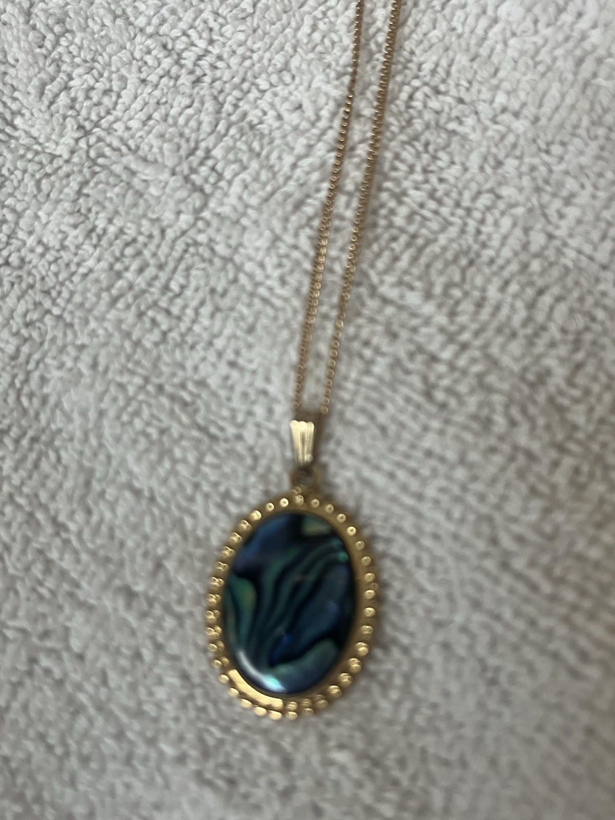 Ariki 22k Gold Plate Necklace – Paua Shell New Zealand – Fine Jewelry W Box