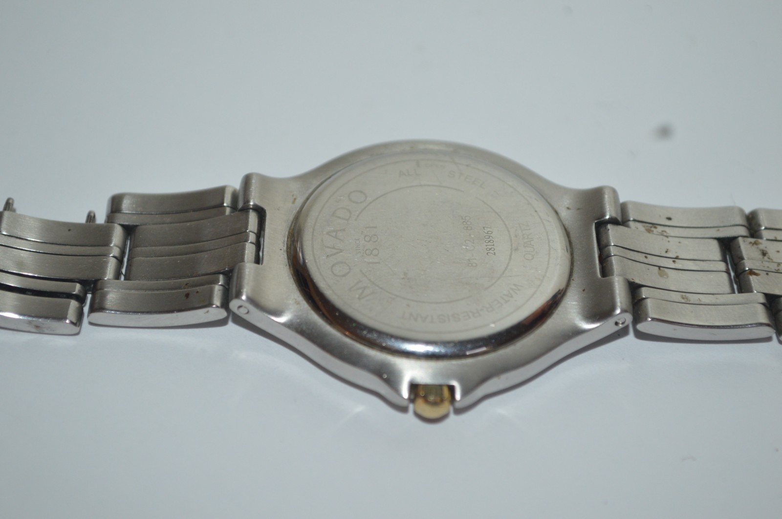 MOVADO 81-02-885 Swiss Quartz Watch 36mm St Steel Case Tested Works Sold As-Is