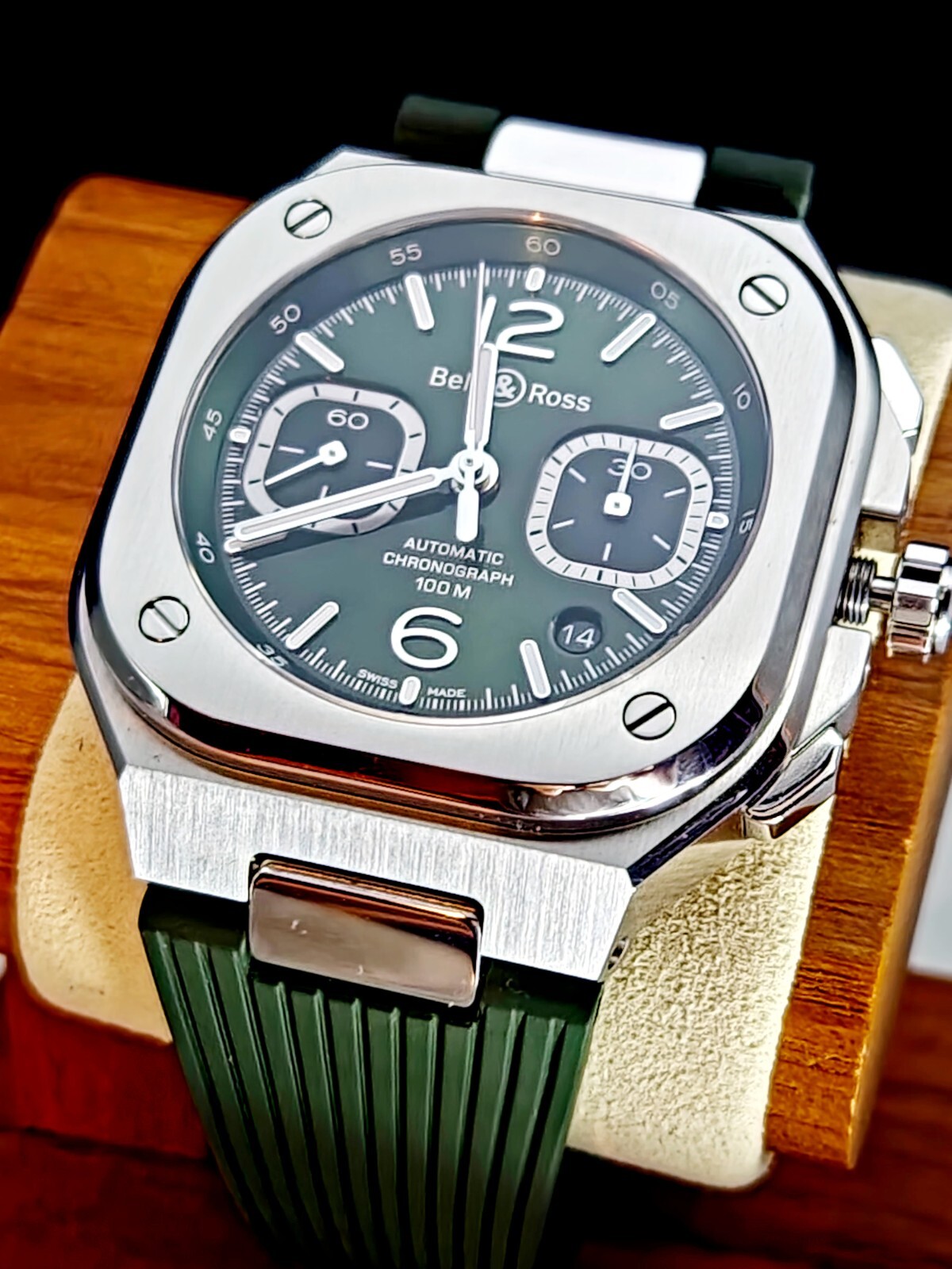 BELL&ROSS BR05 Chrono Green Steel BR05C-GN-ST/SRB