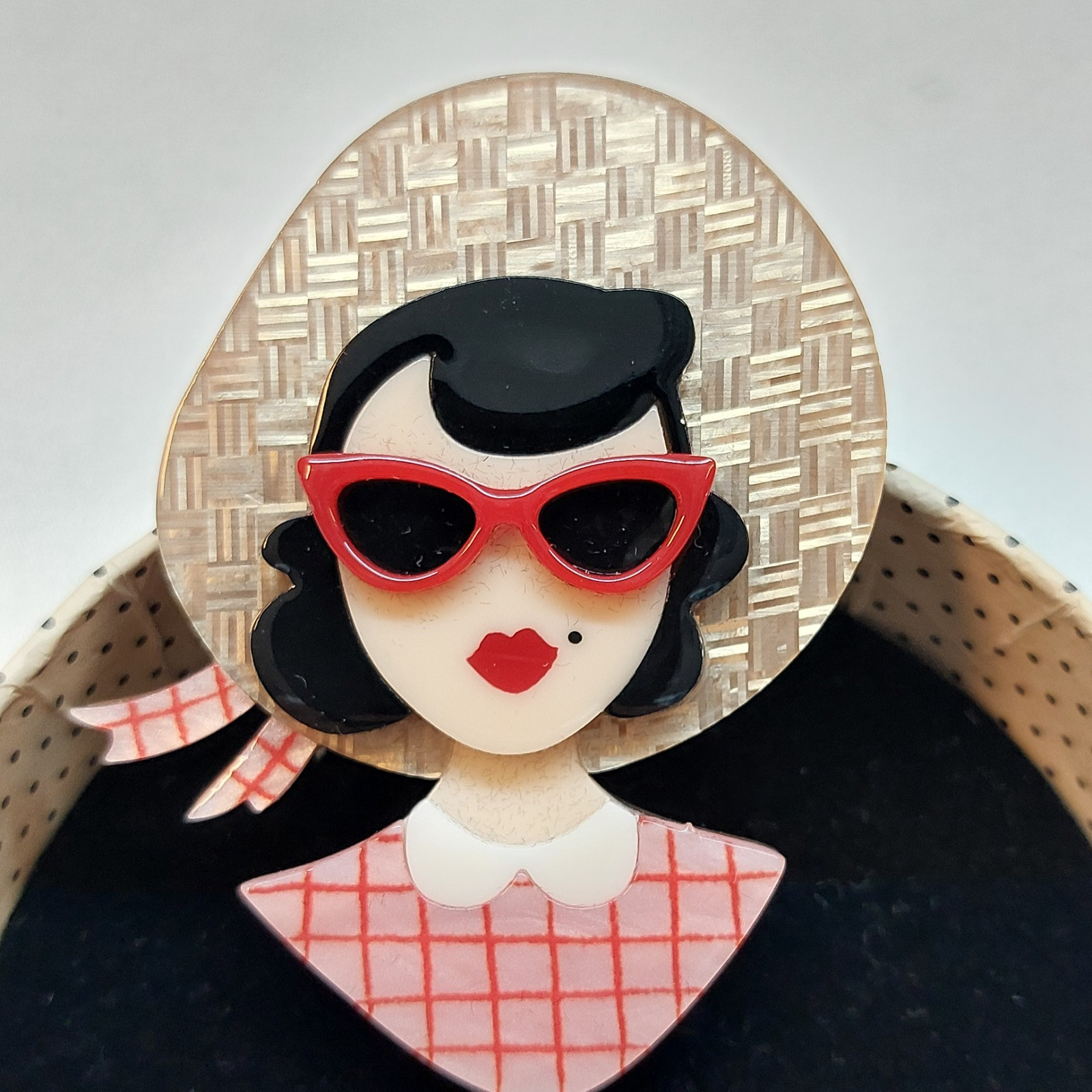 Erst Wilder Brooch Picnic Portrait Boxed Resin Sold Out