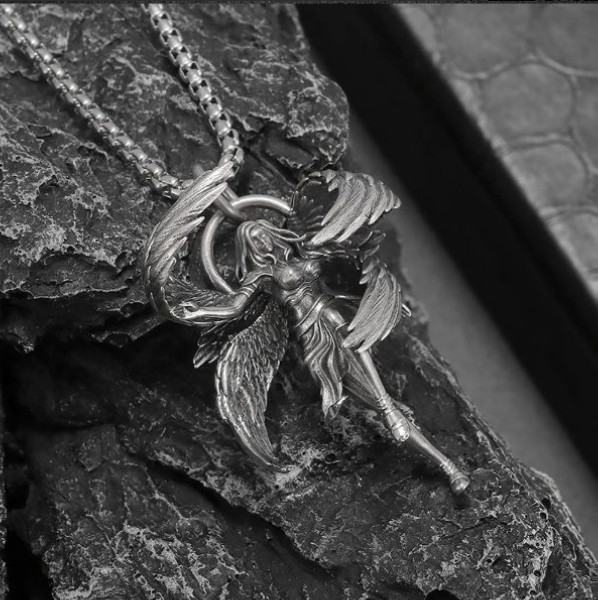 Angel Of The Highest Order Jewelry Vintage Silvery Sexy Goddess Pendant Necklace