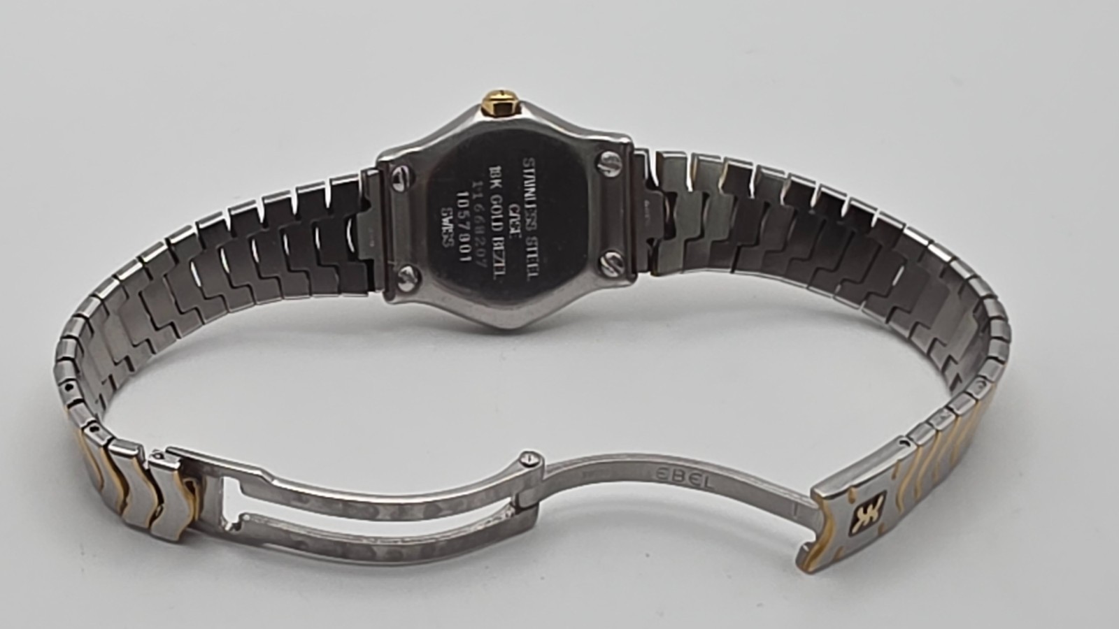 Ebel Classic Wave Lady’s St.Steel/Gold Bracelet Watch with 18ct Gold Bezel.