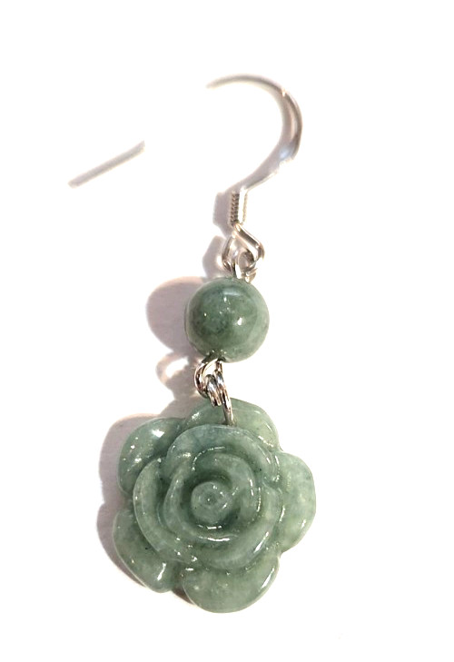 Sterling Silver 925 Jadeite Jade Earrings Free Shipping