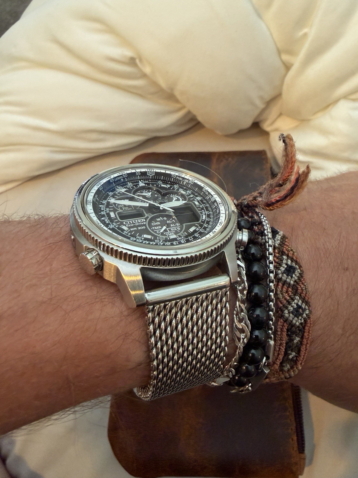 Atomic Pilot Watch Solar Eco-Drive Mesh Bracelet JY8030