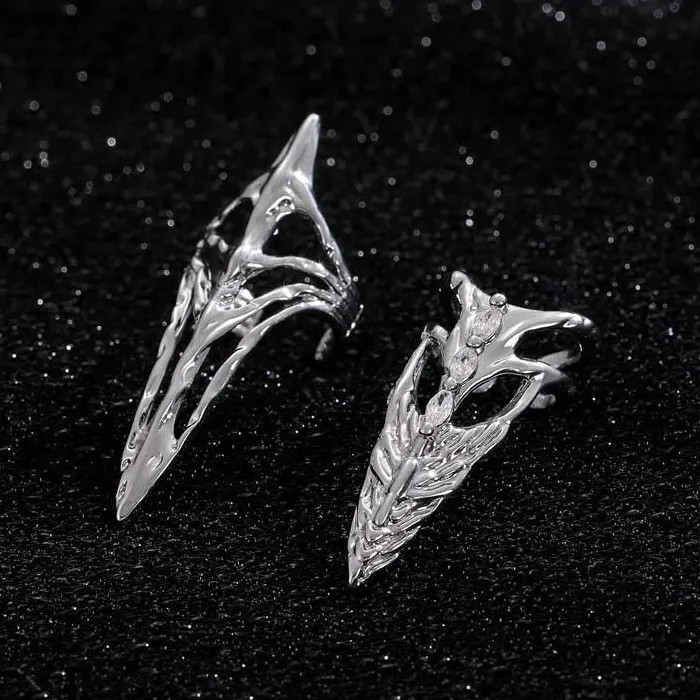 Geometric Metal Mood Tracker Ring Unisex Gothic Skeleton Nail Accessory