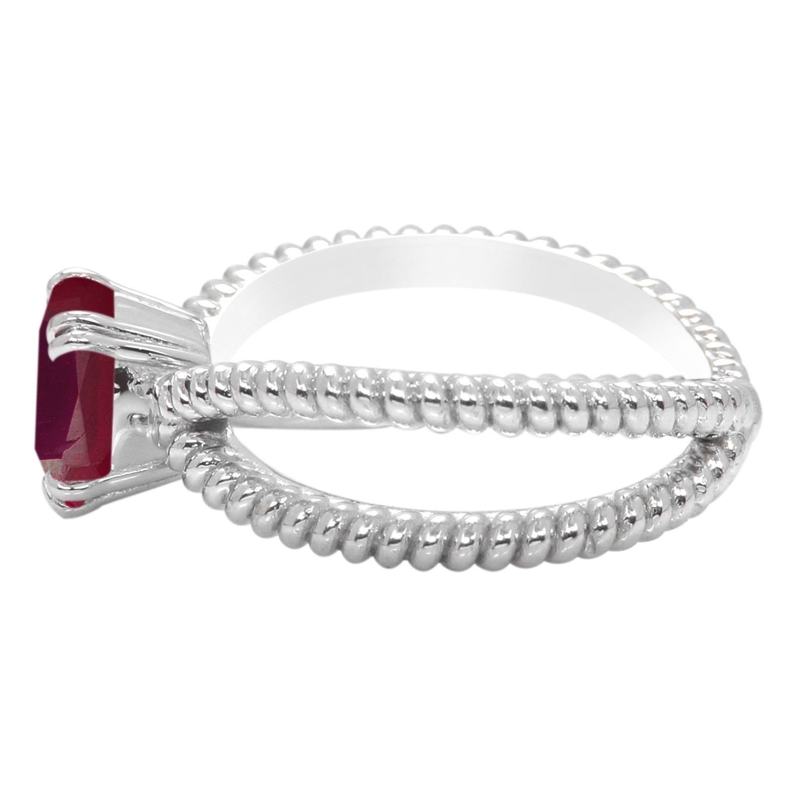 925 Sterling Silver 2.00Cts. Cushion Shape Natural Red Ruby Ring – Tariffs Free