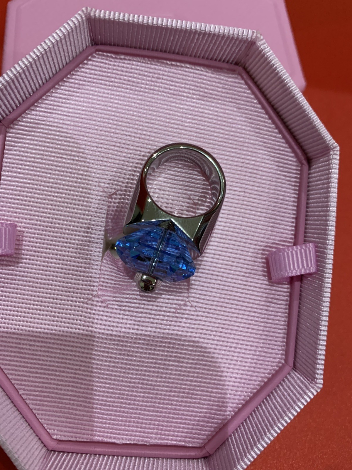 SWAROVSKI Numina ring Square cut Blue Rhodium plated ring size 52 + Gift bag💕